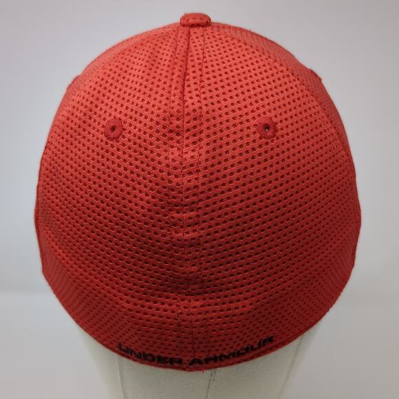 Under Armour Fitted Hat Red Large Embroidered Logo Vent Holes Outdoor - Picture 6 of 9